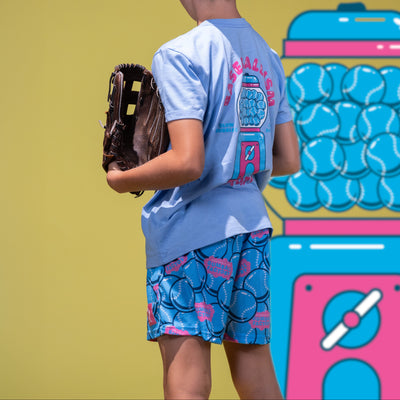 Gumball Factory Diamond Air Mesh Shorts (Light Blue) - Youth