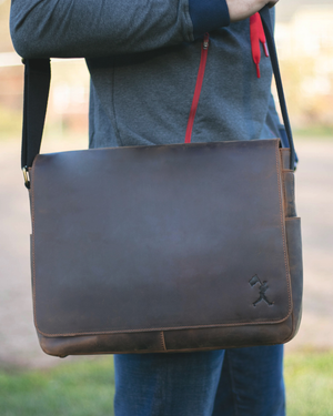 Mathewson Glove Leather Messenger Bag - Pine Tar Brown - Baseballism Online