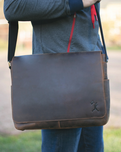 Mathewson Glove Leather Messenger Bag - Pine Tar Brown - Baseballism Online