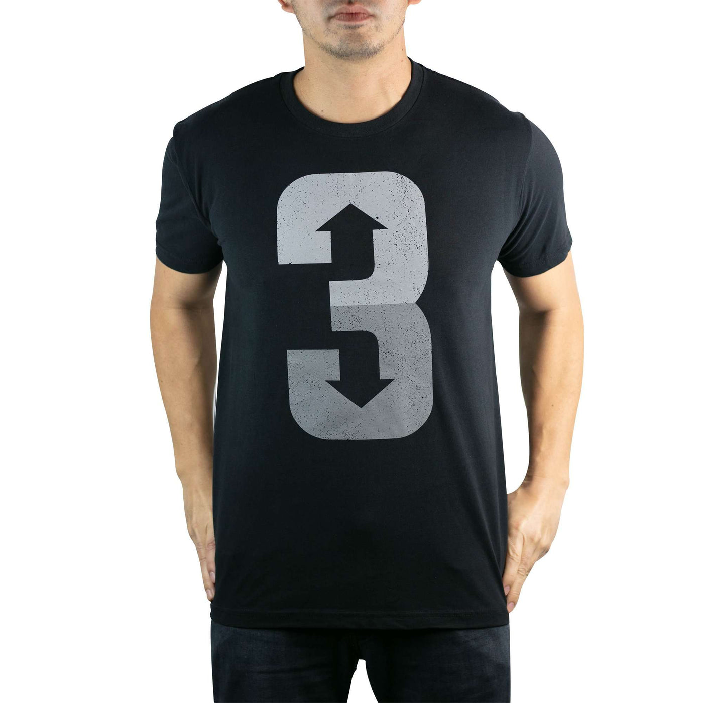 3 arriba 3 abajo (negro) - Camiseta para hombre
