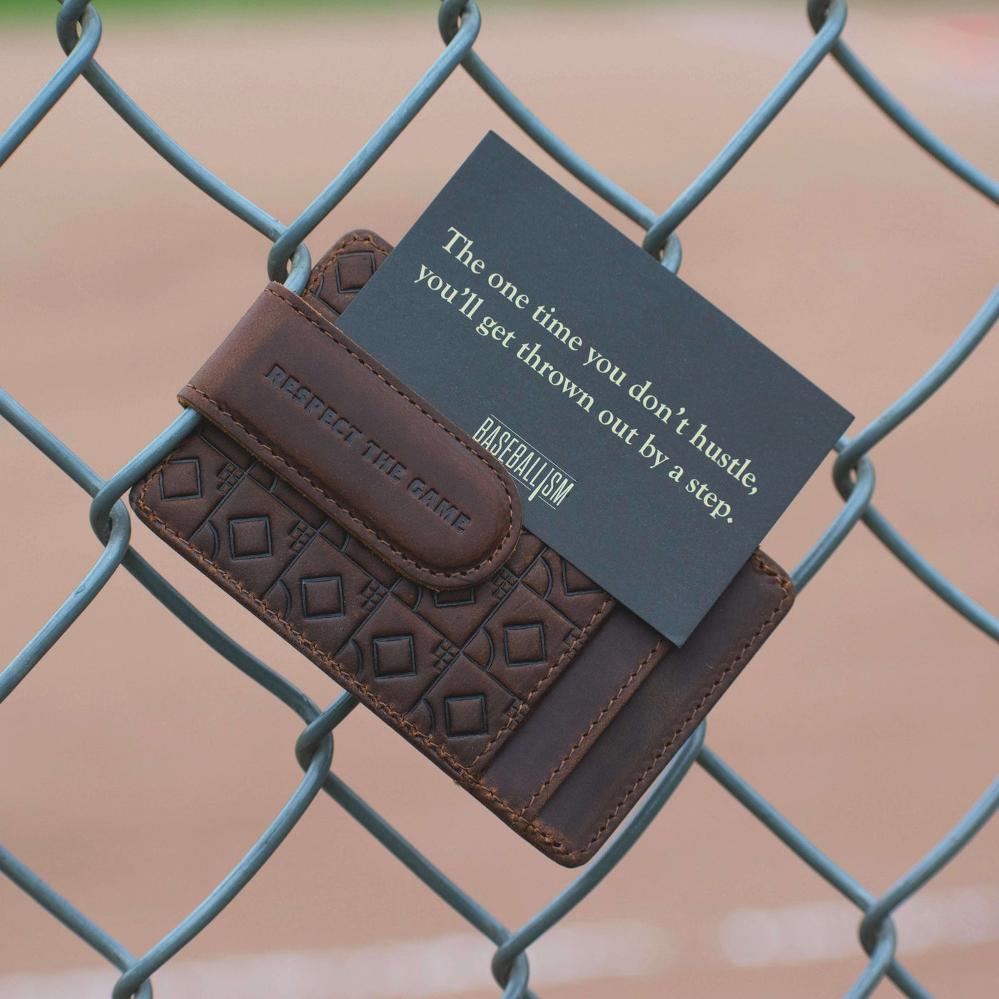 Flag Man Money Clip Wallet - Glove Leather - Baseballism Online