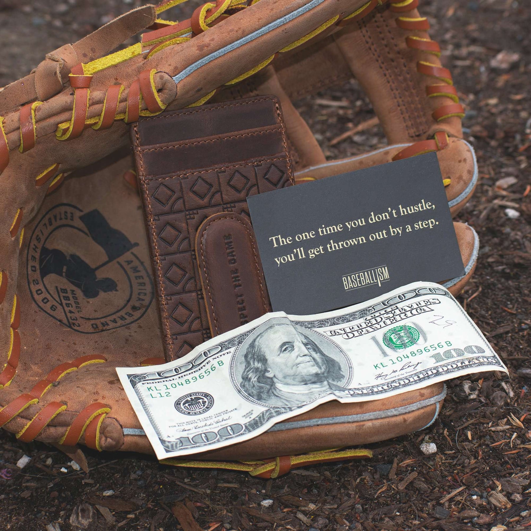 TB Rays Baseball Money Clip Wallet - ivory & birch