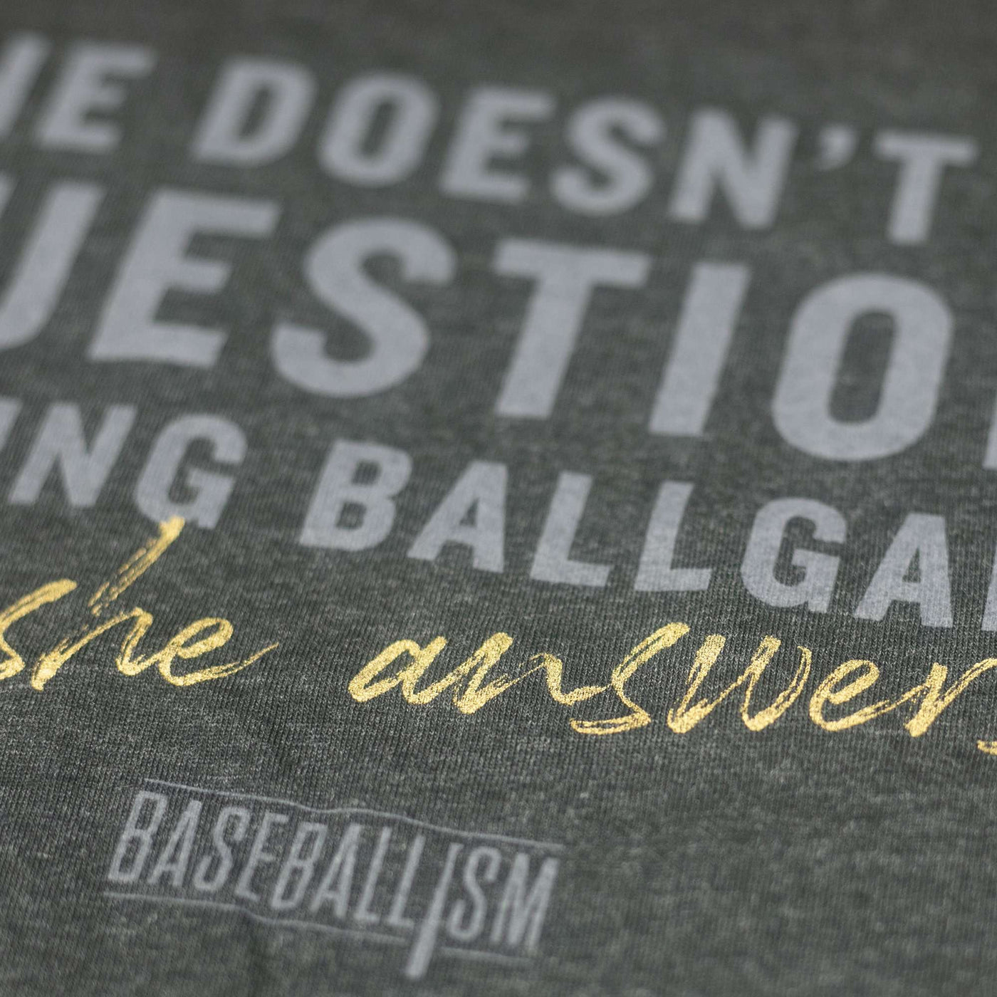 She Answers Them - Warm-up Tee - Baseballism Online