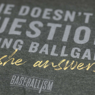 She Answers Them - Warm-up Tee - Baseballism Online
