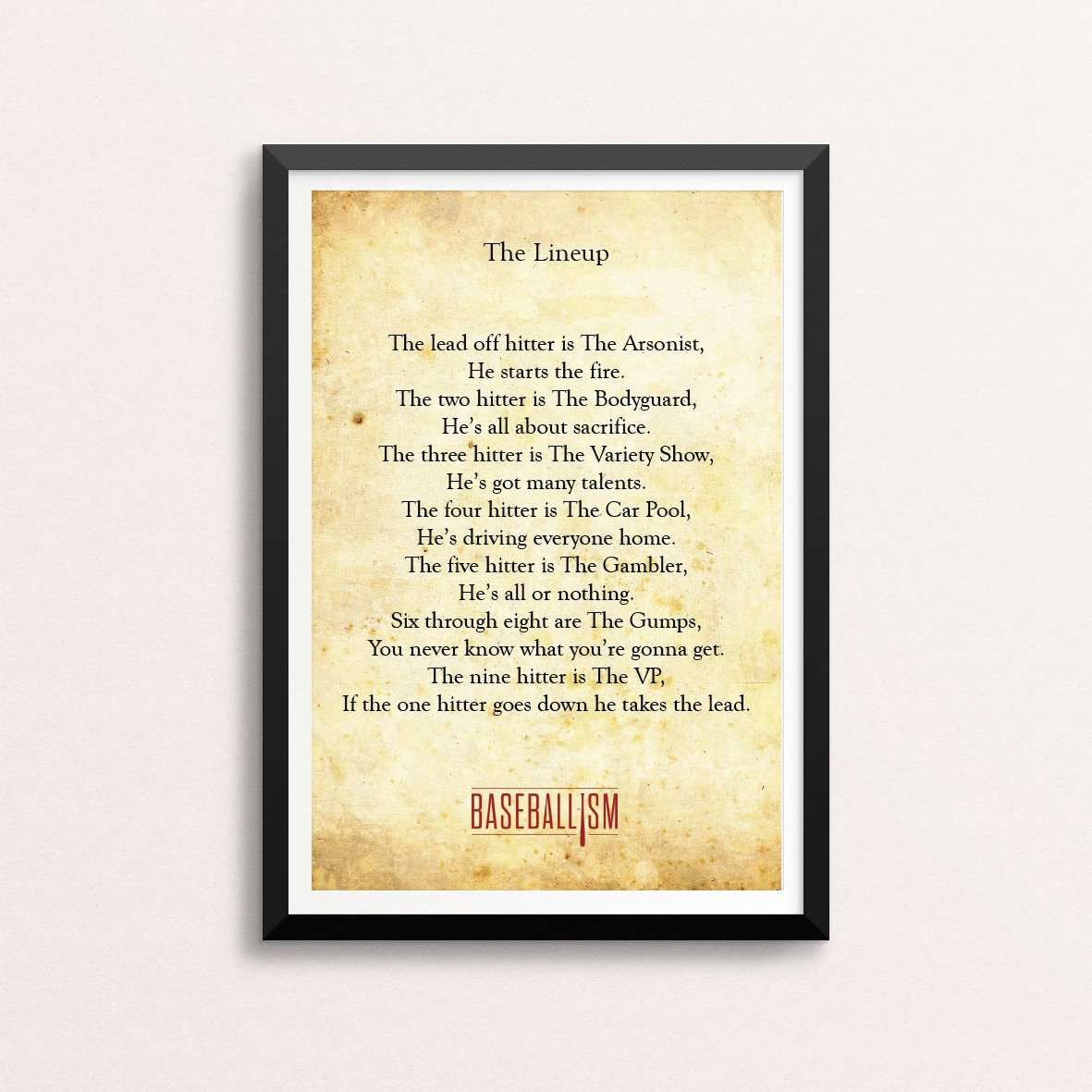 The Lineup 18x12 - Baseballism Online