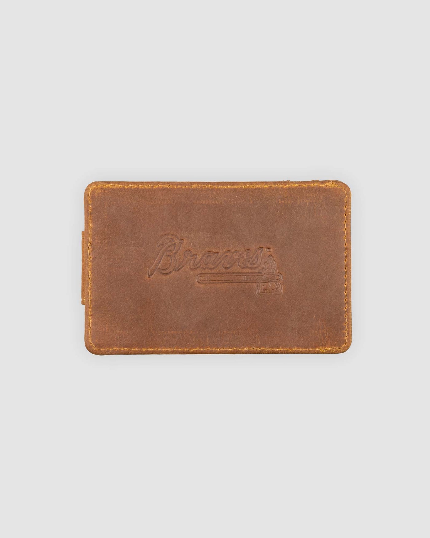 Flag Man Glove Leather Money Clip Wallet - Atlanta Braves - Baseballism Online