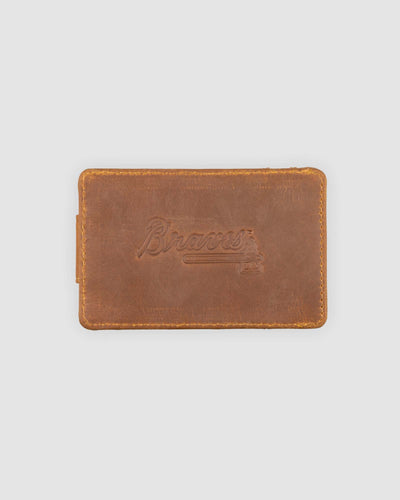Flag Man Glove Leather Money Clip Wallet - Atlanta Braves - Baseballism Online