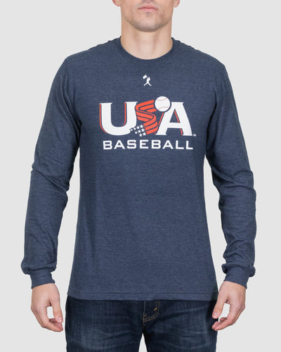 Baseballism x USA Béisbol de manga larga - Azul marino 