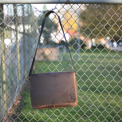 Mathewson Glove Leather Messenger Bag - Pine Tar Brown - Baseballism Online